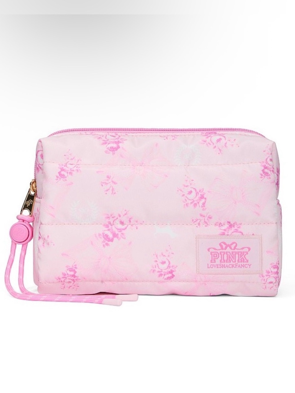 LOVESHACKFANCY x PINK Quilted Makeup Bag in Beaux Icons Print 👛🎀